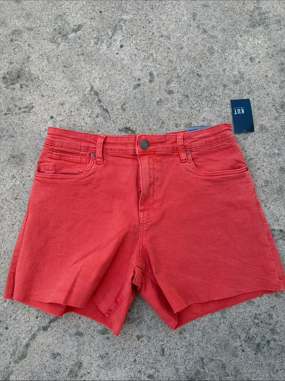 Kut From the Kloth Women's Jane High Rise Long Short Tangerine Color Size 4 NWT
